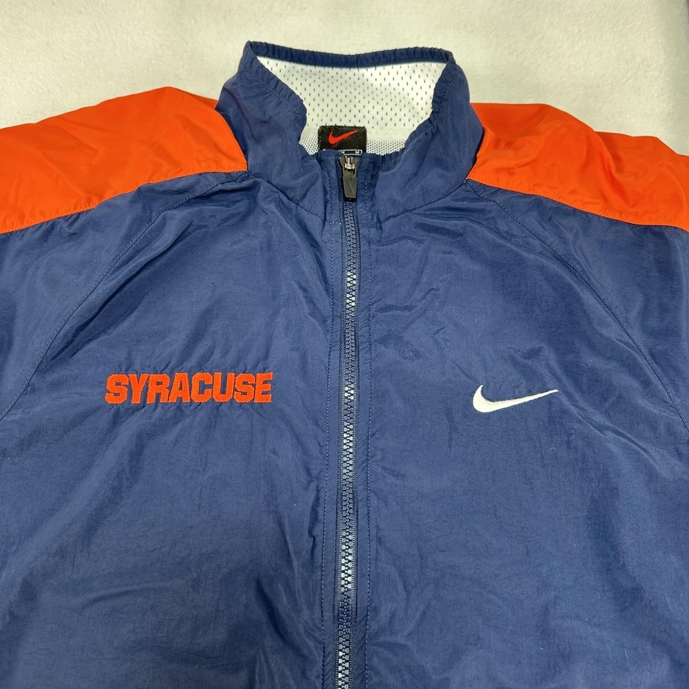 Vintage Syracuse Windbreaker Jacket Mens Medium Blue Orange NCAA Nike USA 90s - Picture 3 of 12